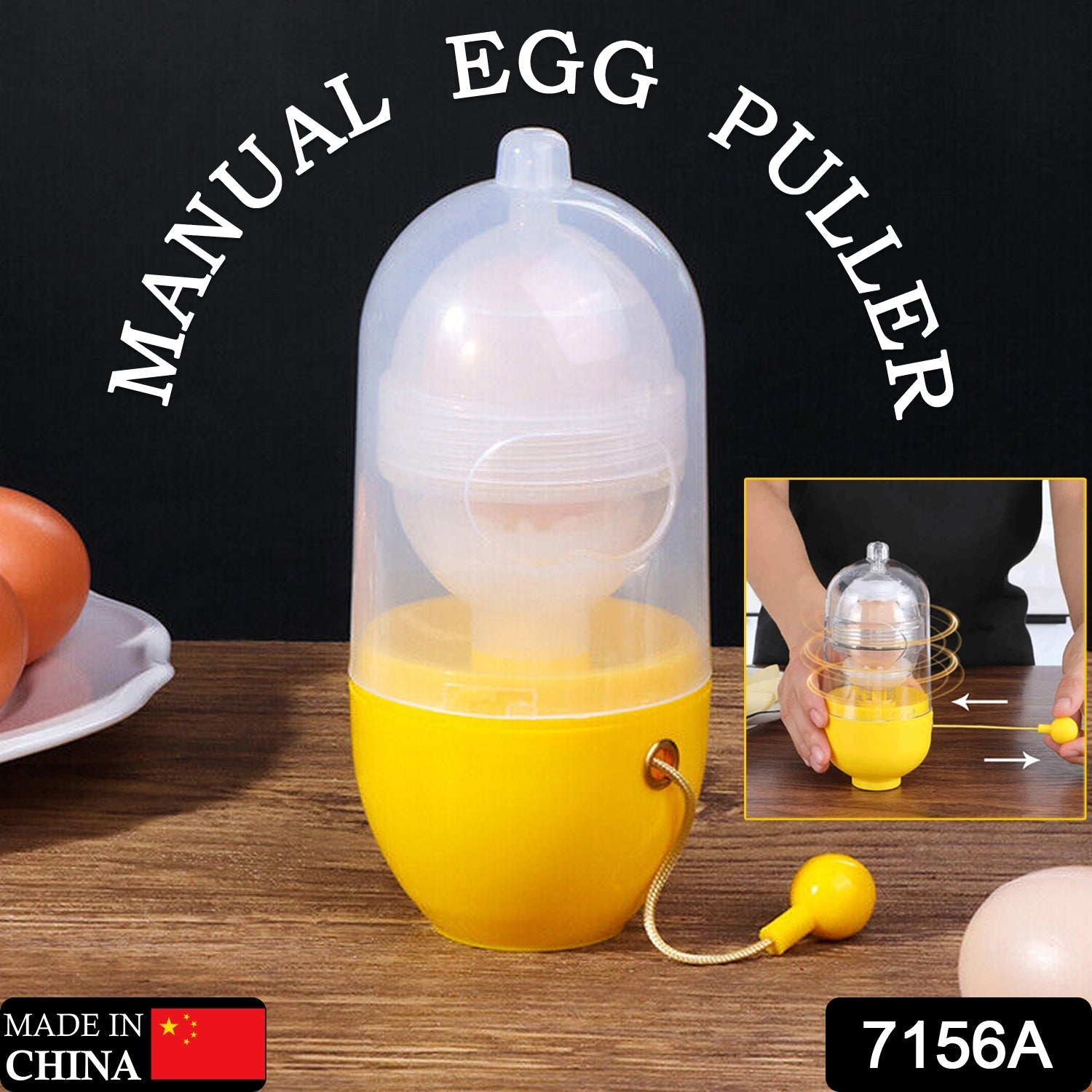 MANUAL EGG PULLER SCRAMBLER HOUSEHOLD WHITE EGG YOLK MIXER KITCHEN TOOL MIX MANUAL SCRAMBLER CONVENIENT WITHOUT BREAKING EGGS. - infinityexculsivestore.com