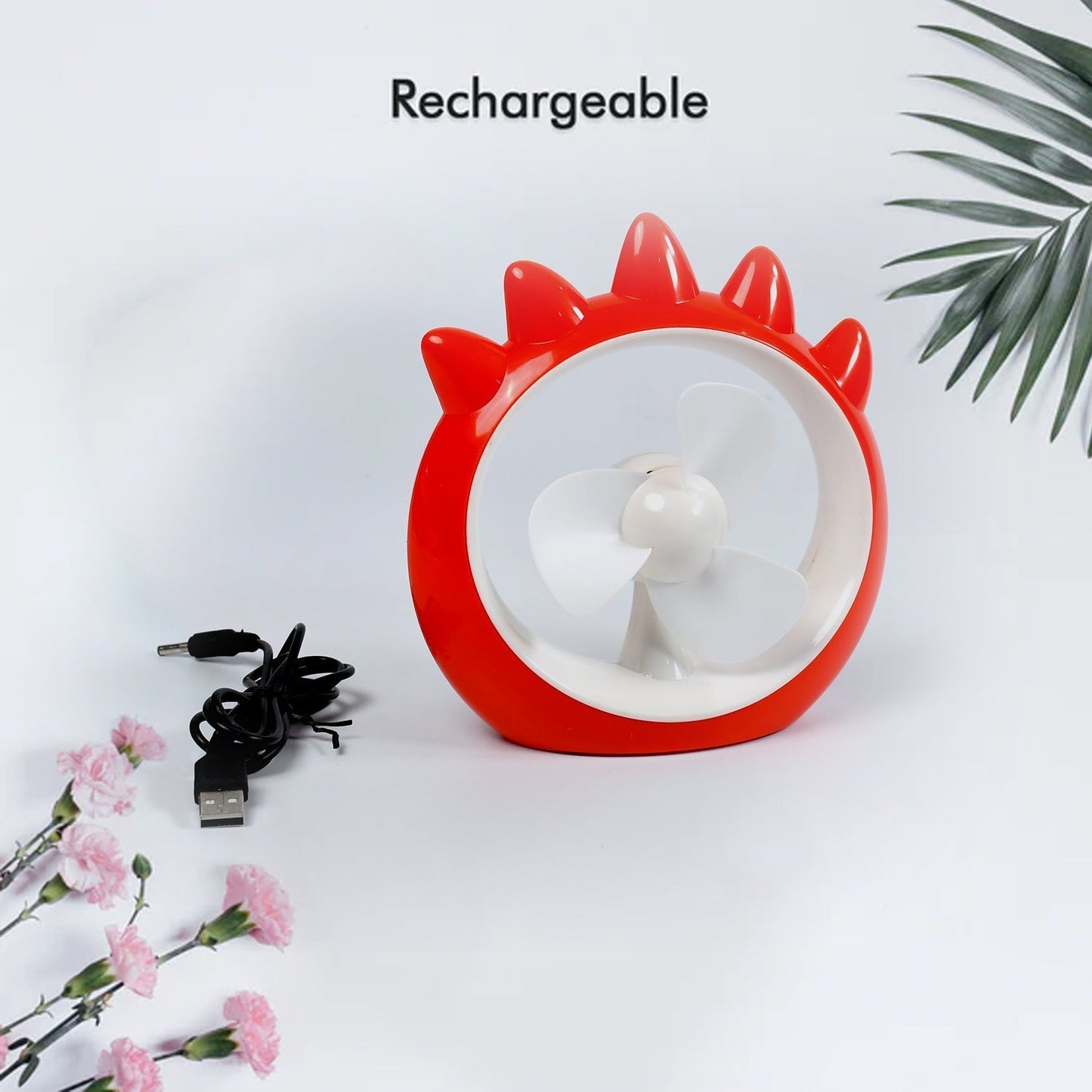 MINI DESKTOP FAN RECHARGEABLE TABLE FAN HANDHELD FAN USB FAN DESK FAN COOLING FAN FOR HOME , OFFICE , CAR, & MULTI USE FAN (Battery Not Include) - infinityexculsivestore.com