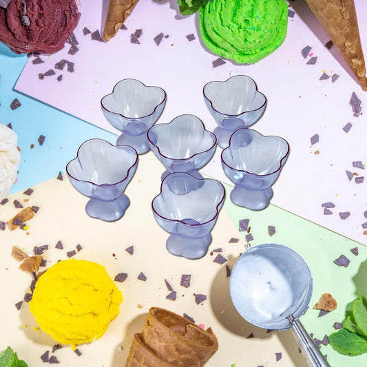 MODERN STYLE DESSERT & ICE CREAM BOWL PLASTIC 6PCS FOR HOME ,OFFICE,PARTY - infinityexculsivestore.com