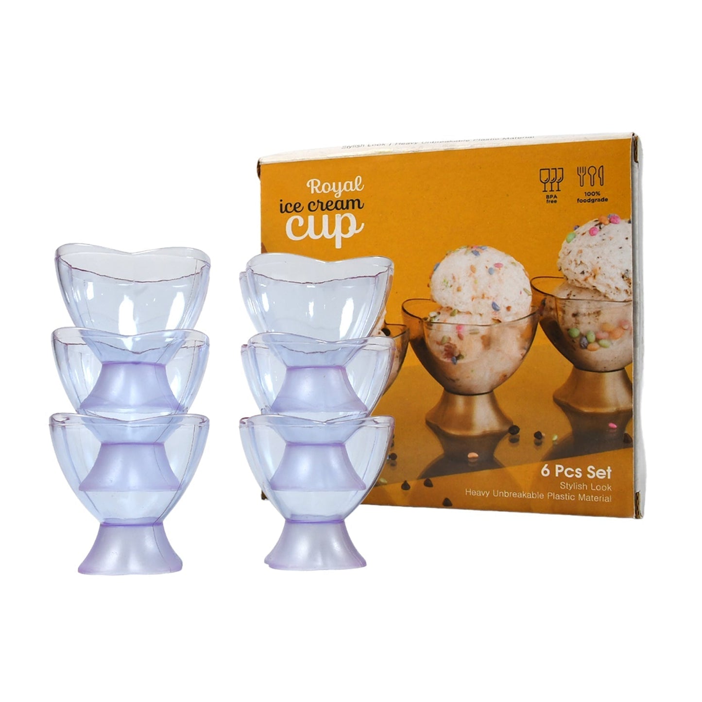 MODERN STYLE DESSERT & ICE CREAM BOWL PLASTIC 6PCS FOR HOME ,OFFICE,PARTY - infinityexculsivestore.com