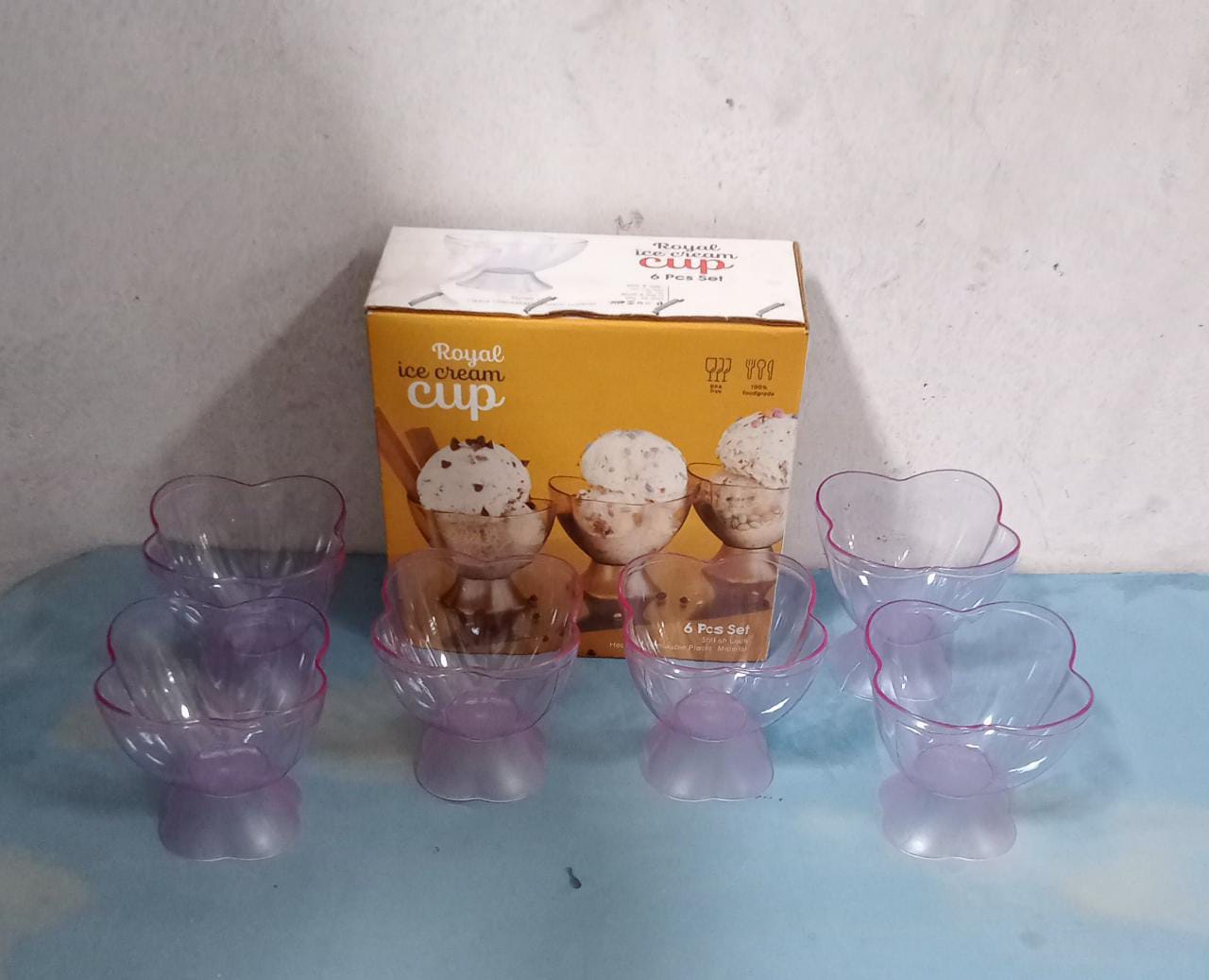 MODERN STYLE DESSERT & ICE CREAM BOWL PLASTIC 6PCS FOR HOME ,OFFICE,PARTY - infinityexculsivestore.com