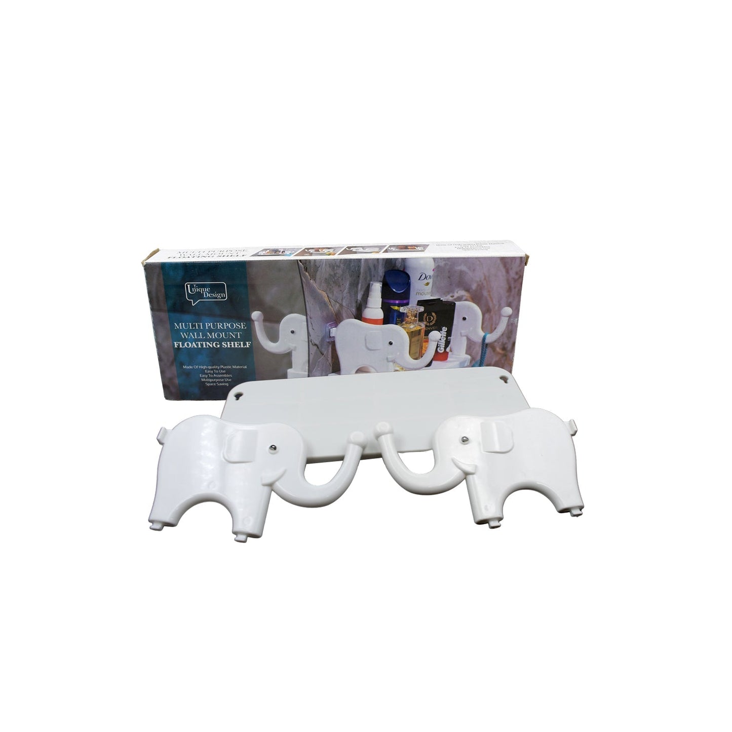 MULTIFUNCTIONAL ELEPHANT SHAPED STORAGE SHELF, NO PUNCHING WALL MOUNTED MINI STORAGE RACK, CREATIVE CUTE ELEPHANT SHELF ORGANIZER FOR KITCHEN BATHROOM BEDROOM STUDY - infinityexculsivestore.com