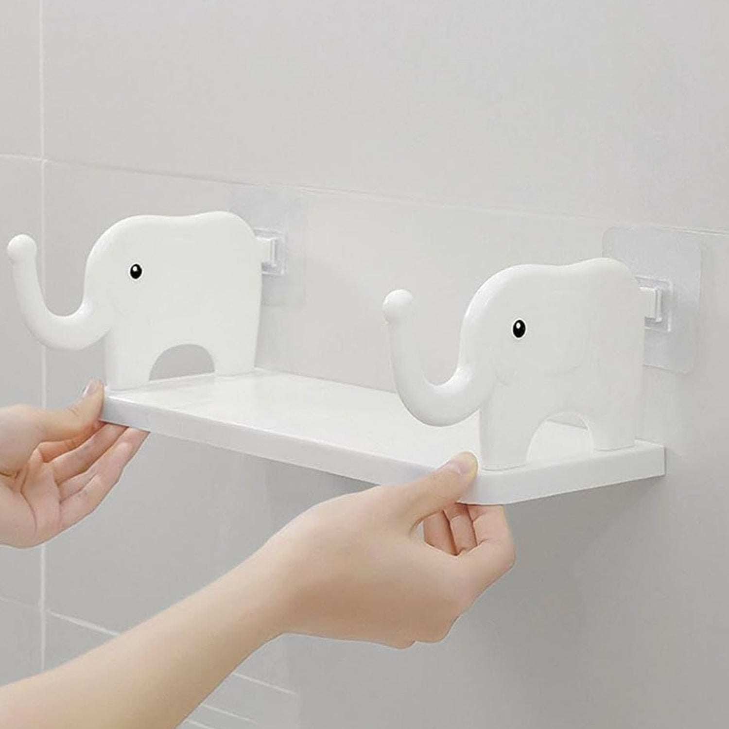 MULTIFUNCTIONAL ELEPHANT SHAPED STORAGE SHELF, NO PUNCHING WALL MOUNTED MINI STORAGE RACK, CREATIVE CUTE ELEPHANT SHELF ORGANIZER FOR KITCHEN BATHROOM BEDROOM STUDY - infinityexculsivestore.com