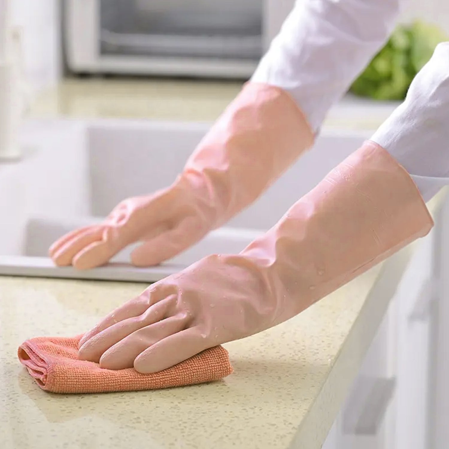 MULTIPURPOSE NATURAL GUM RUBBER REUSABLE CLEANING GLOVES - infinityexculsivestore.com
