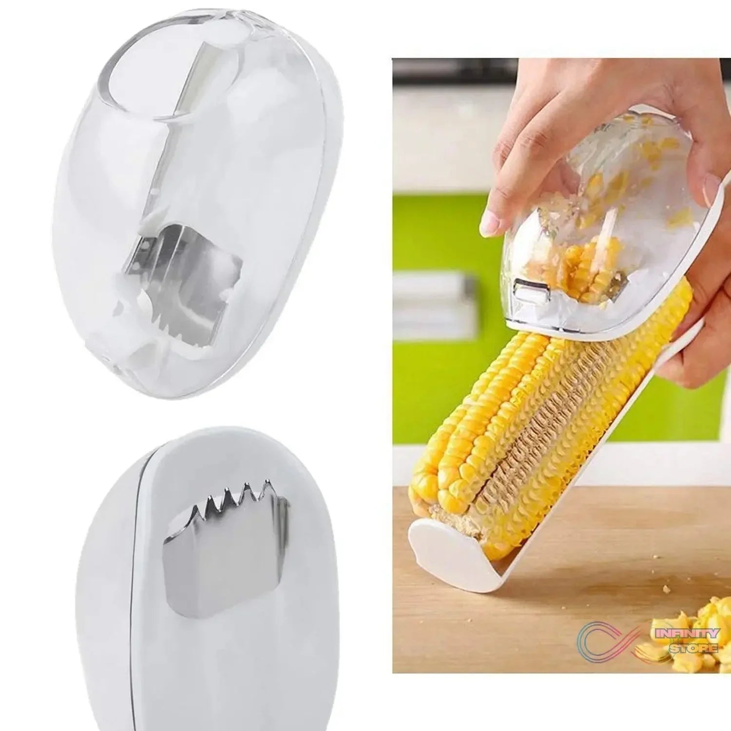 Magic Plastic with Steel Blades Corn Remover Kernel Stripper (1 Pc) - infinityexculsivestore.com