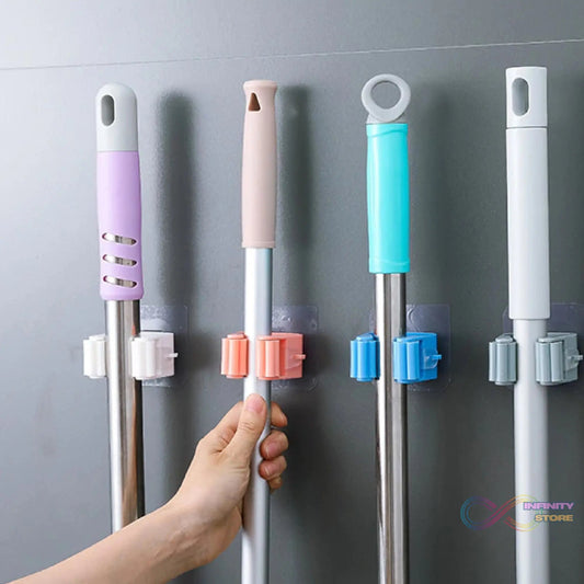 Magic Sticker Series Self Adhesive Mop and Broom Holder - infinityexculsivestore.com