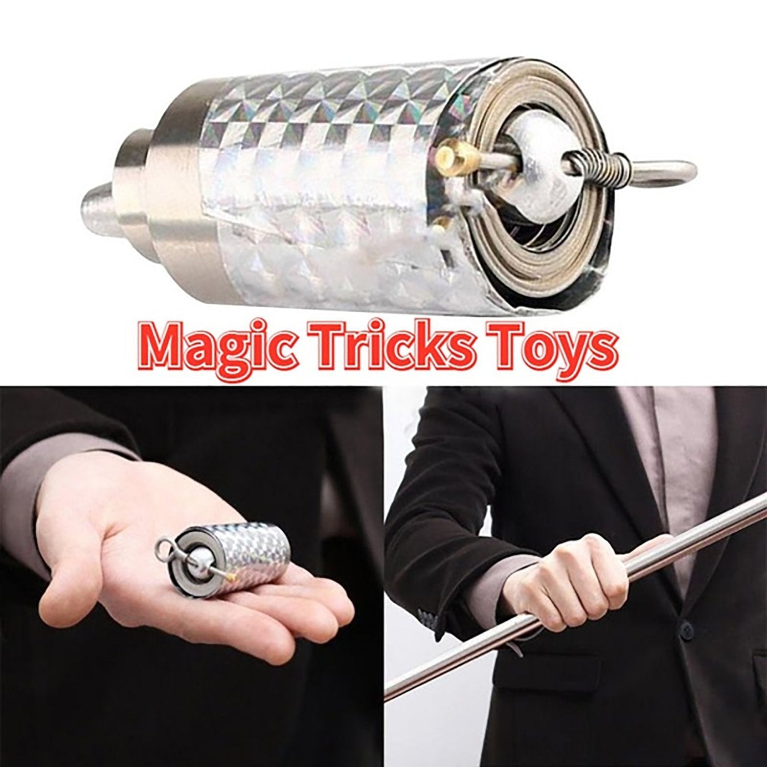 Magic Toy Metal High Elasticity Steel Silver Appearing Cane Magic Toy Magic Steel - infinityexculsivestore.com