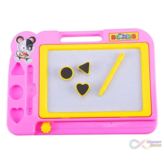 Kids using magnetic drawing board