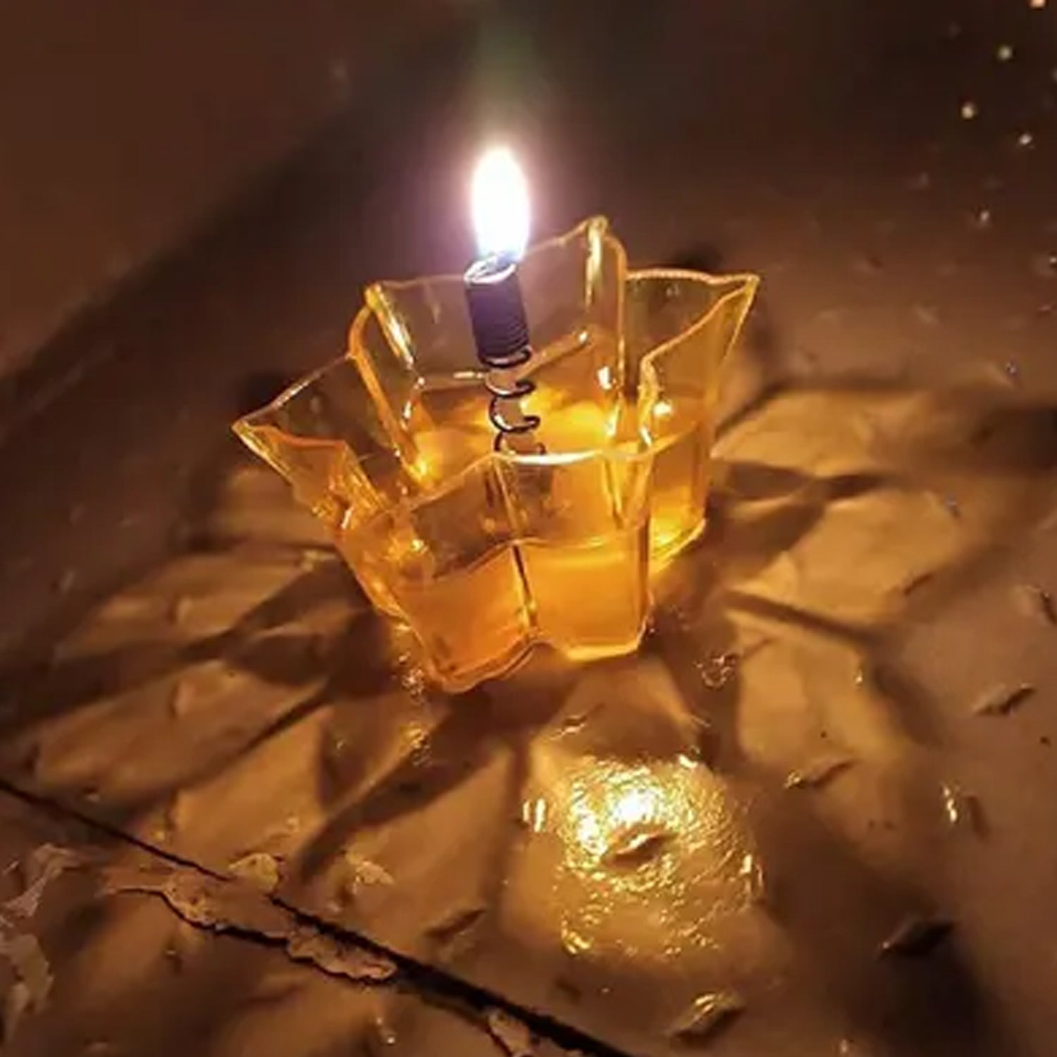 Magical Reflection Diya Set with 6 Attractive Design Cup Set Of 12 Pieces - infinityexculsivestore.com