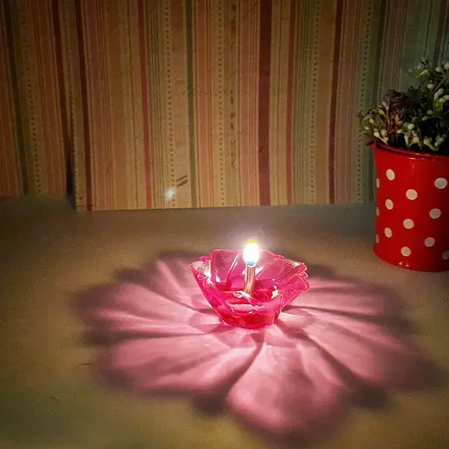 Magical Reflection Diya Set with 6 Attractive Design Cup Set Of 12 Pieces - infinityexculsivestore.com