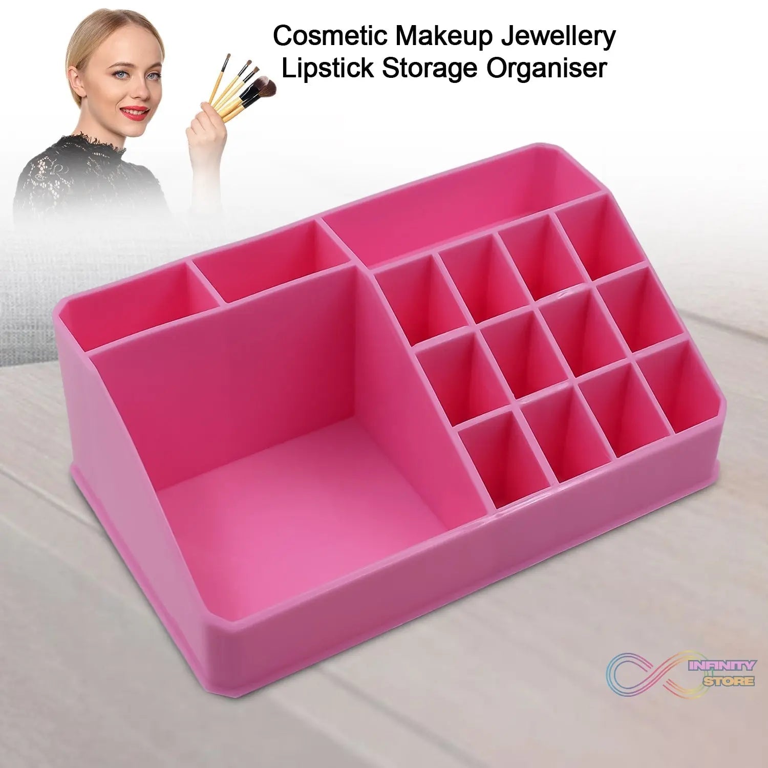 Makeup Organiser Cosmetic Makeup Lipstick Storage Box with Drawer Plastic Case Holder Skin Care Products (1 Pc) - infinityexculsivestore.com