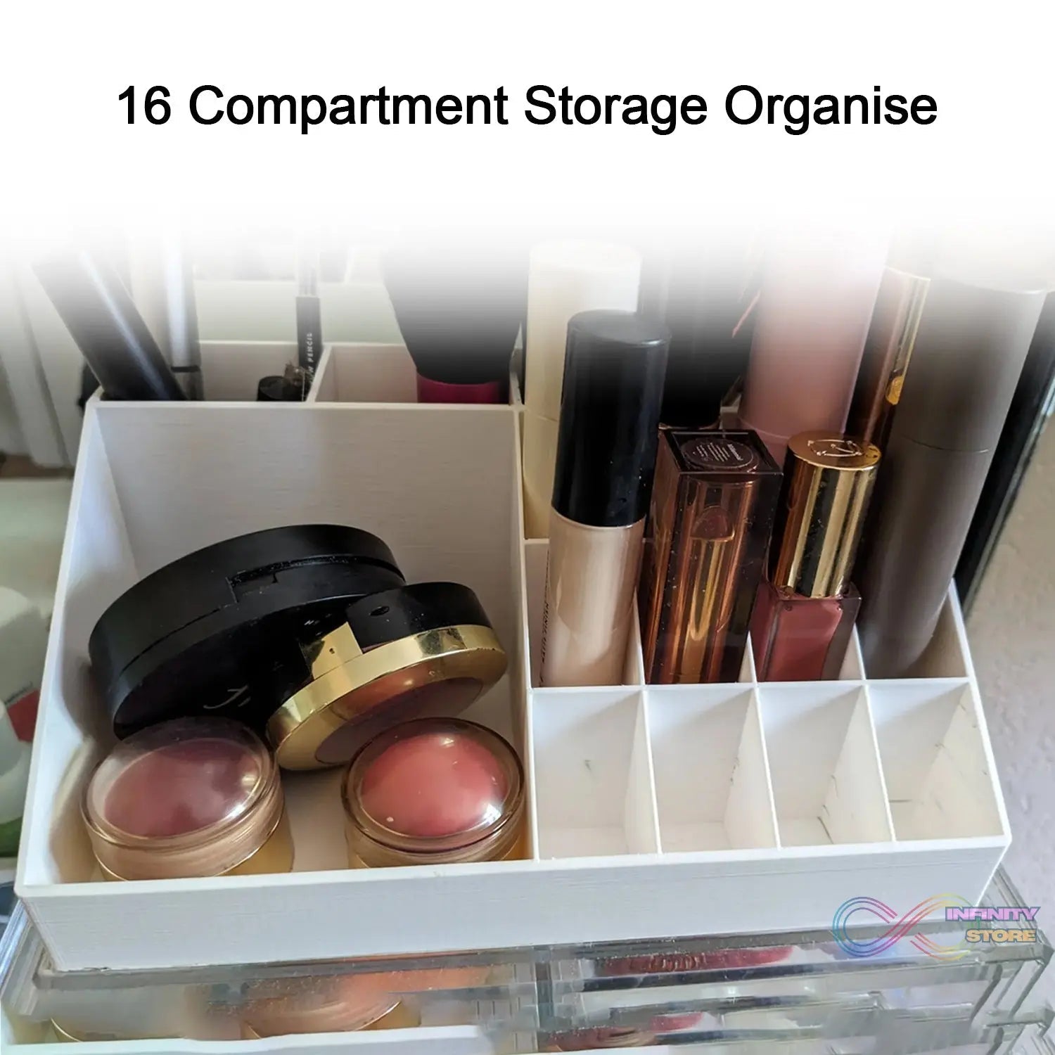 Makeup Organiser Cosmetic Makeup Lipstick Storage Box with Drawer Plastic Case Holder Skin Care Products (1 Pc) - infinityexculsivestore.com
