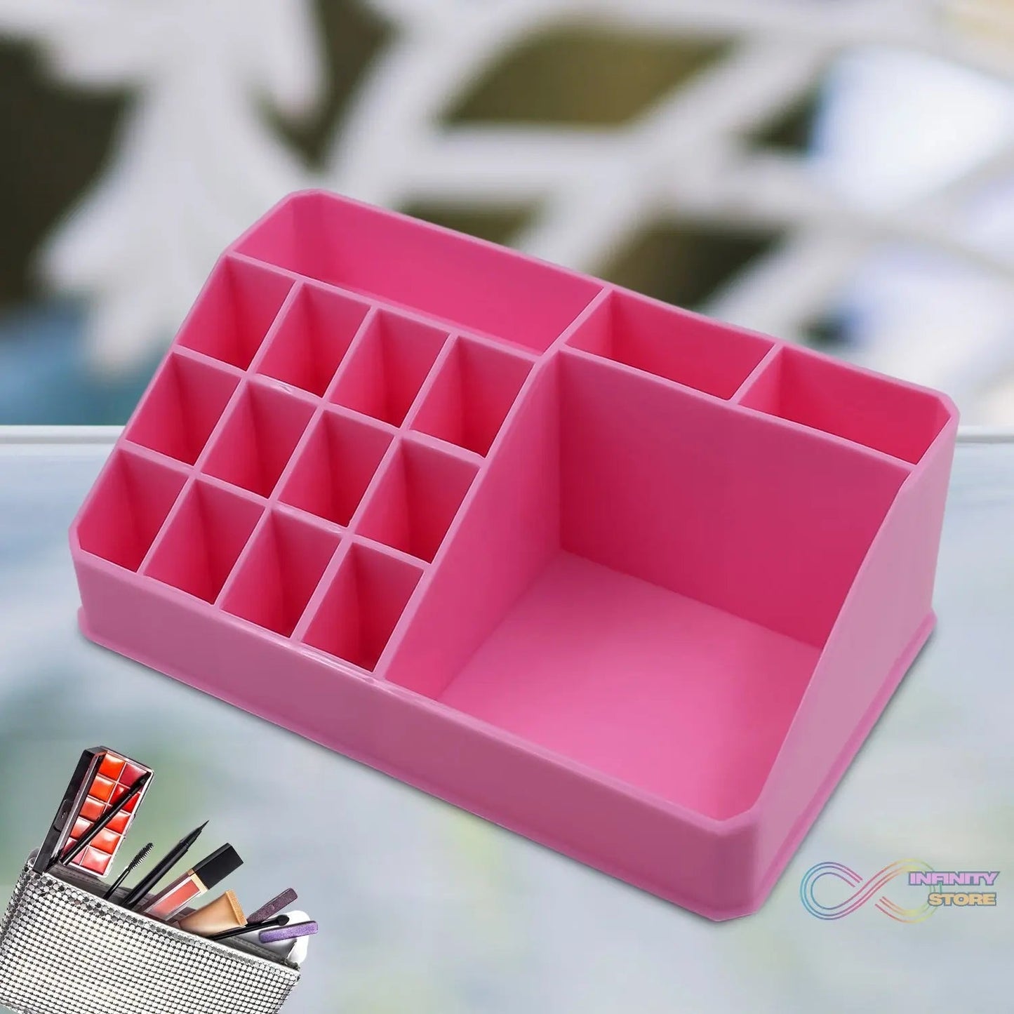 Makeup Organiser Cosmetic Makeup Lipstick Storage Box with Drawer Plastic Case Holder Skin Care Products (1 Pc) - infinityexculsivestore.com