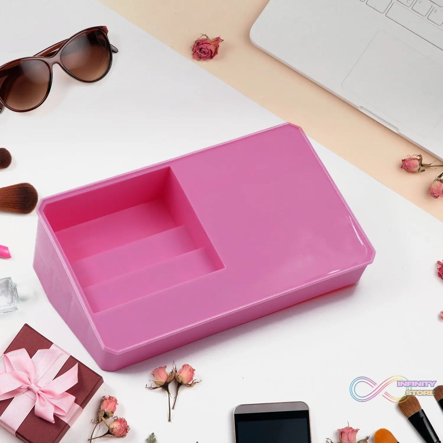 Makeup Organiser Cosmetic Makeup Lipstick Storage Box with Drawer Plastic Case Holder Skin Care Products (1 Pc) - infinityexculsivestore.com