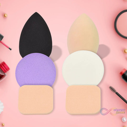 Makeup Sponges Set, Perfect for Liquid, Cream, and Powder (6 Pcs Set) - infinityexculsivestore.com