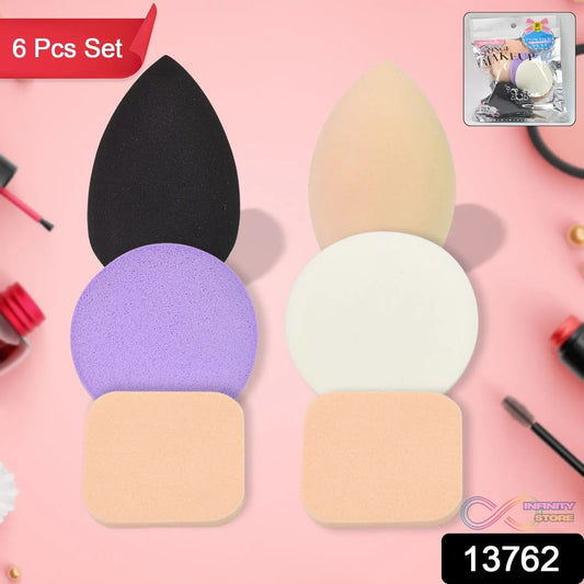 Makeup Sponges Set, Perfect for Liquid, Cream, and Powder (6 Pcs Set) - infinityexculsivestore.com
