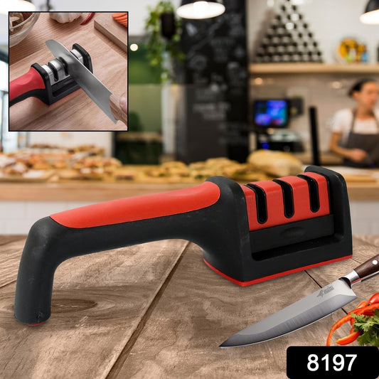 Manual Knife Sharpener 3 Stage Sharpening Tool for Ceramic Knife and Steel Knives (1 Pc) - infinityexculsivestore.com