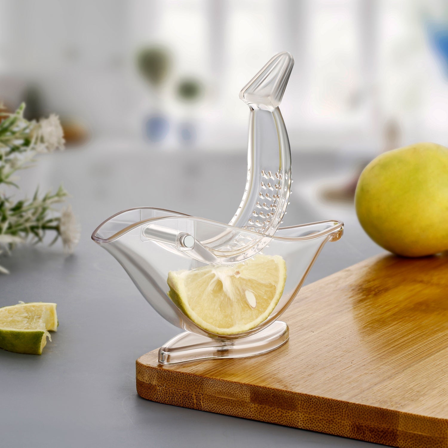 Manual Lemon Slice Squeezer - Portable Transparent Fruit Juicer, Bird - Shaped Hand Juicer for Orange, Lemon & Lime (Color Box) - infinityexculsivestore.com