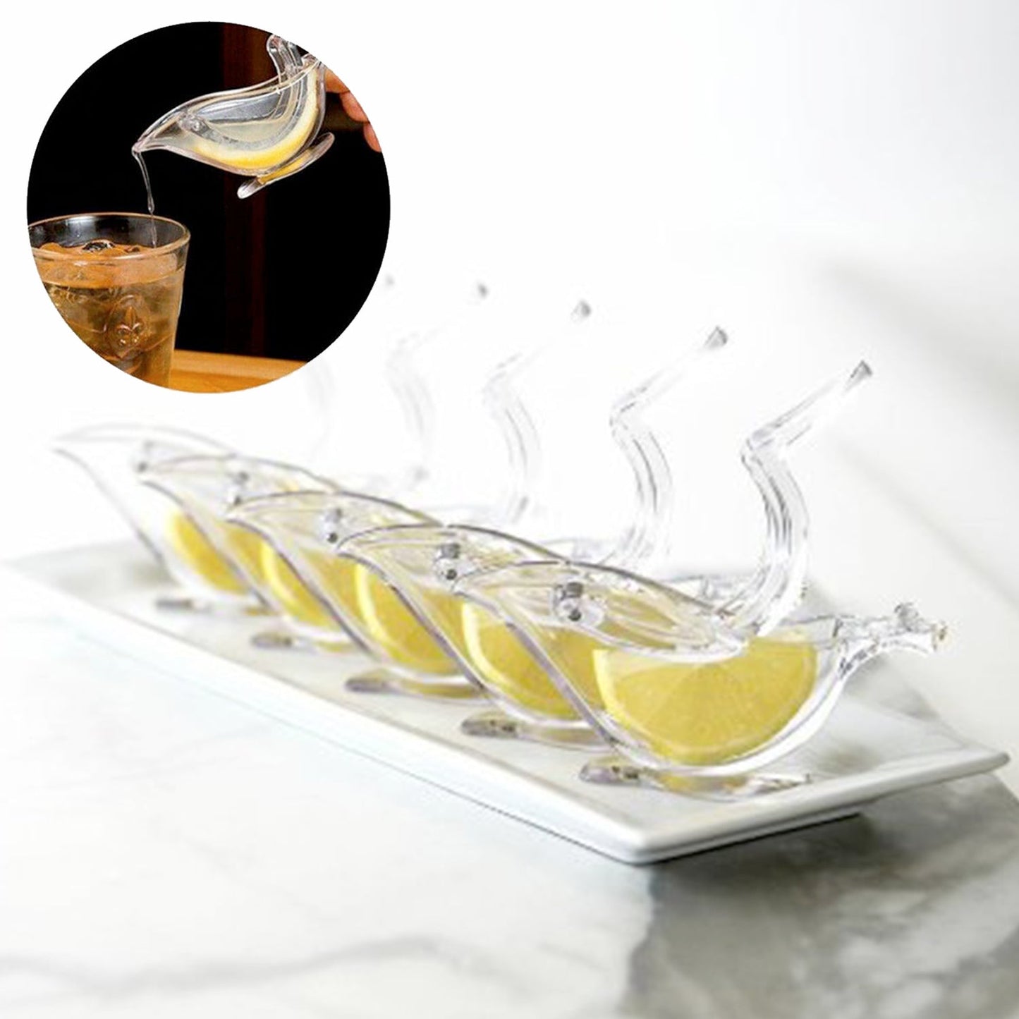 Manual Lemon Slice Squeezer - Portable Transparent Fruit Juicer, Bird - Shaped Hand Juicer for Orange, Lemon & Lime (Color Box) - infinityexculsivestore.com