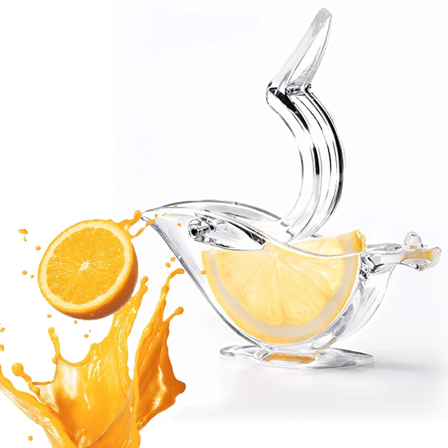 Manual Lemon Slice Squeezer - Portable Transparent Fruit Juicer, Bird - Shaped Hand Juicer for Orange, Lemon & Lime (Color Box) - infinityexculsivestore.com