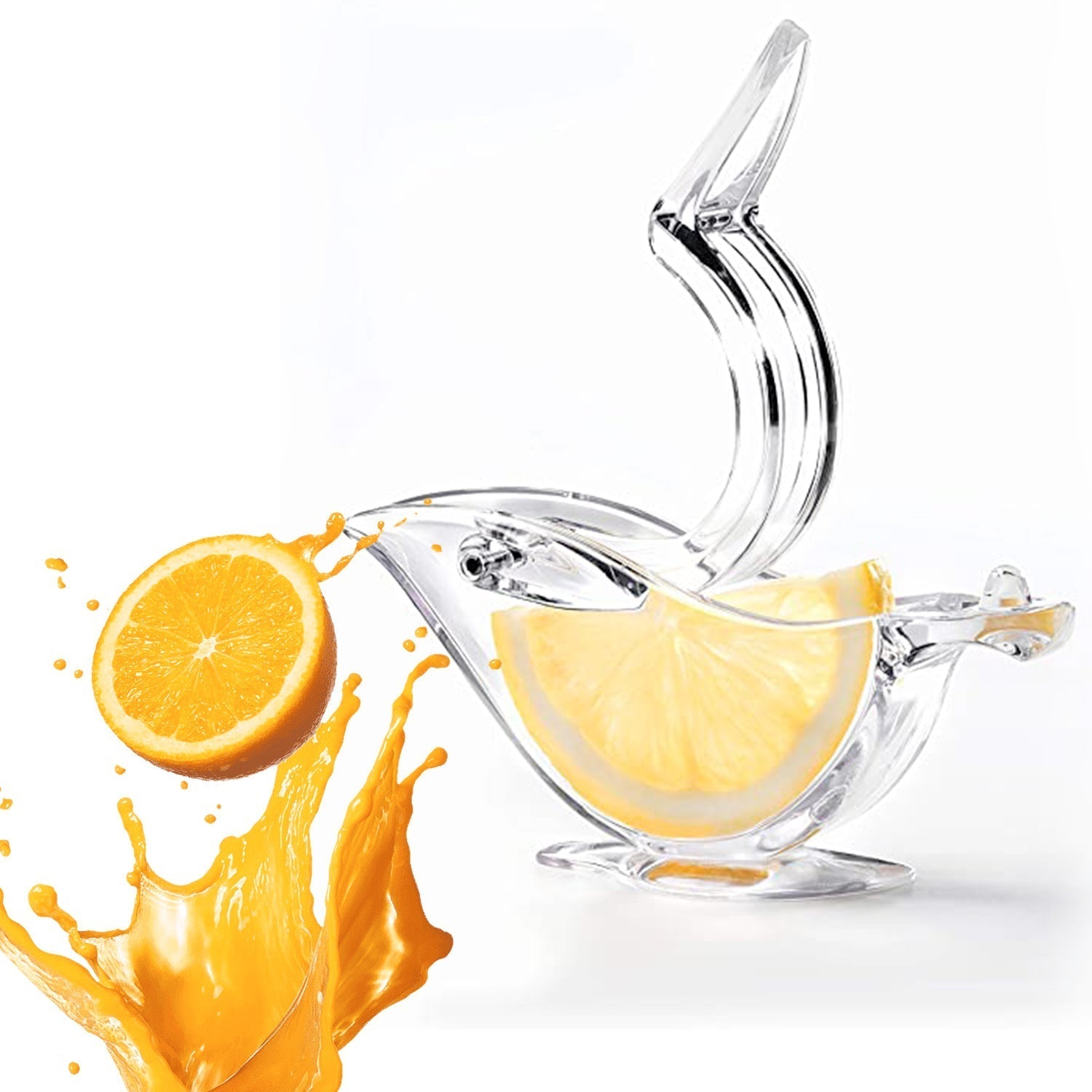 Manual Lemon Slice Squeezer - Portable Transparent Fruit Juicer, Bird - Shaped Hand Juicer for Orange, Lemon & Lime (Color Box) - infinityexculsivestore.com