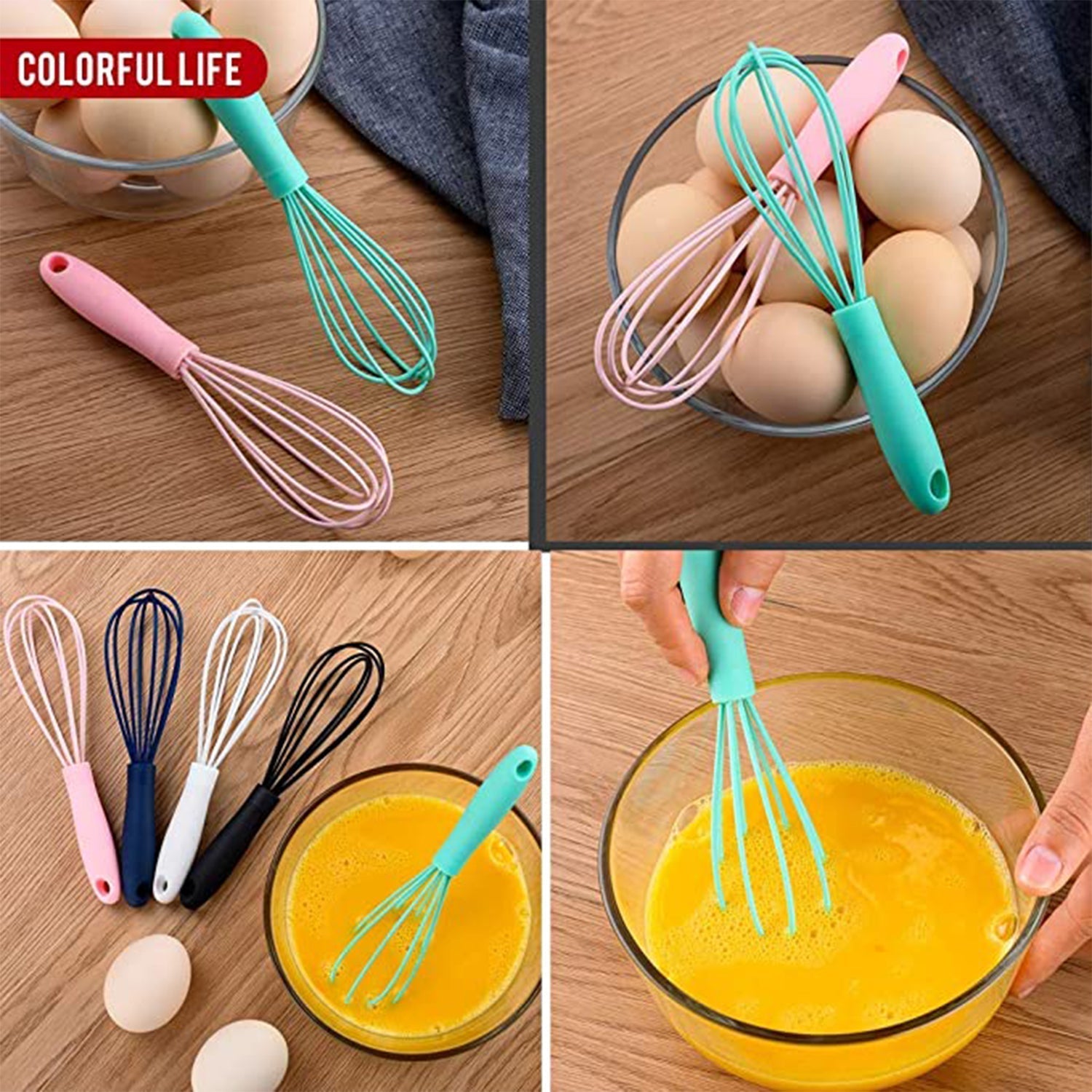Manual Whisk Mixer Silicone Whisk, Cream Whisk, Flour Mixer, Rotary Egg Mixer, Kitchen Baking Tool. - infinityexculsivestore.com