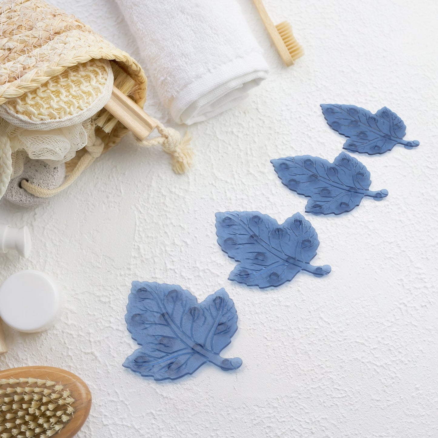 Mat, Mini Pvc Anti - Slip Bat Mat Non Slip Baby Bath Mats, Mini Child Safety Anti Slip Shower Mats Leaf Shaped for Kids (4 pc Set) - infinityexculsivestore.com
