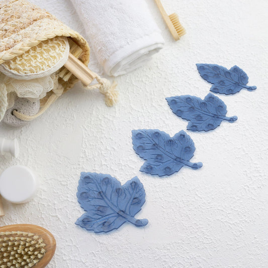 Mat, Mini Pvc Anti - Slip Bat Mat Non Slip Baby Bath Mats, Mini Child Safety Anti Slip Shower Mats Leaf Shaped for Kids (4 pc Set) - infinityexculsivestore.com