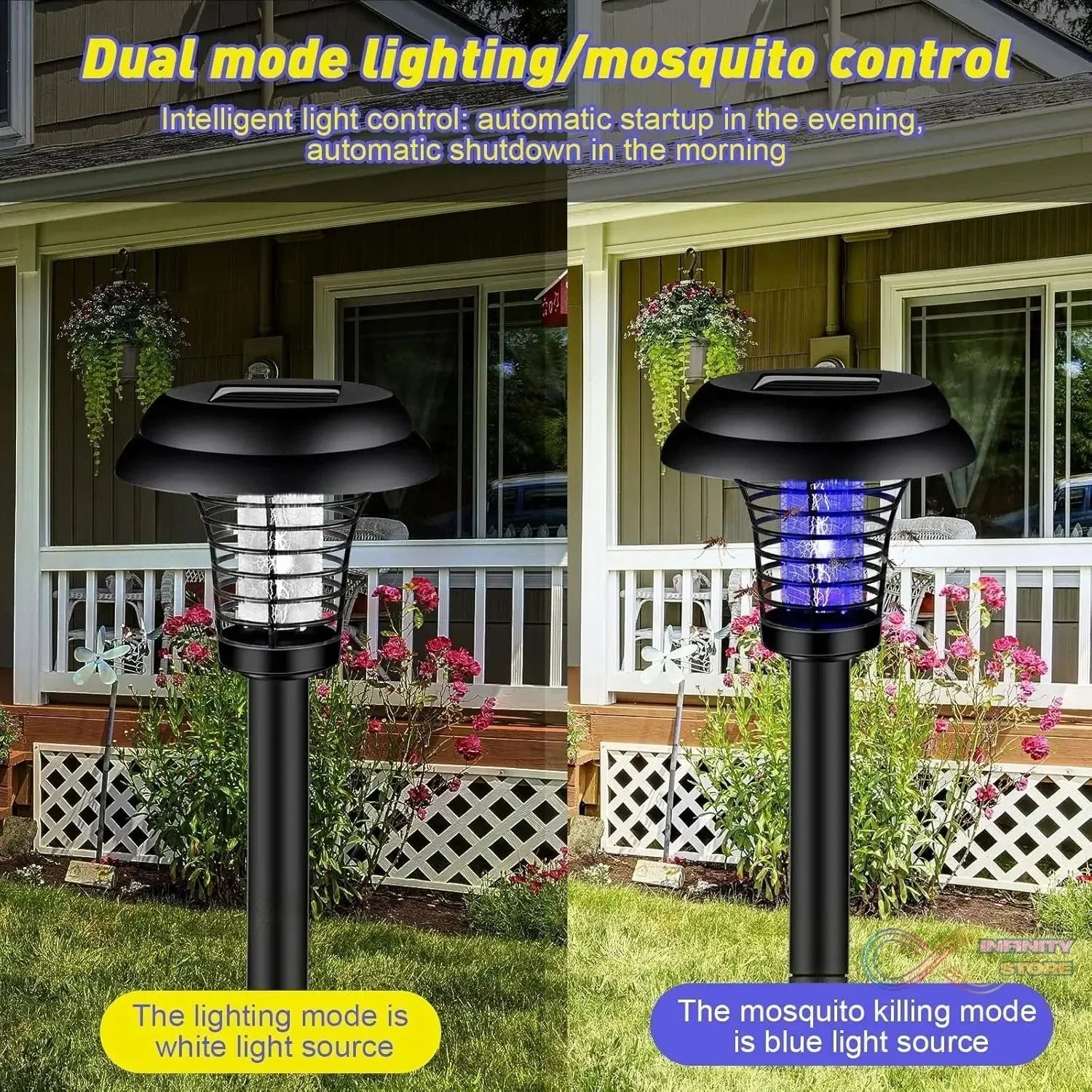 Medium Garden Solar Powered LED Mosquito Trap / Bug Zapper (1 Pc) - infinityexculsivestore.com