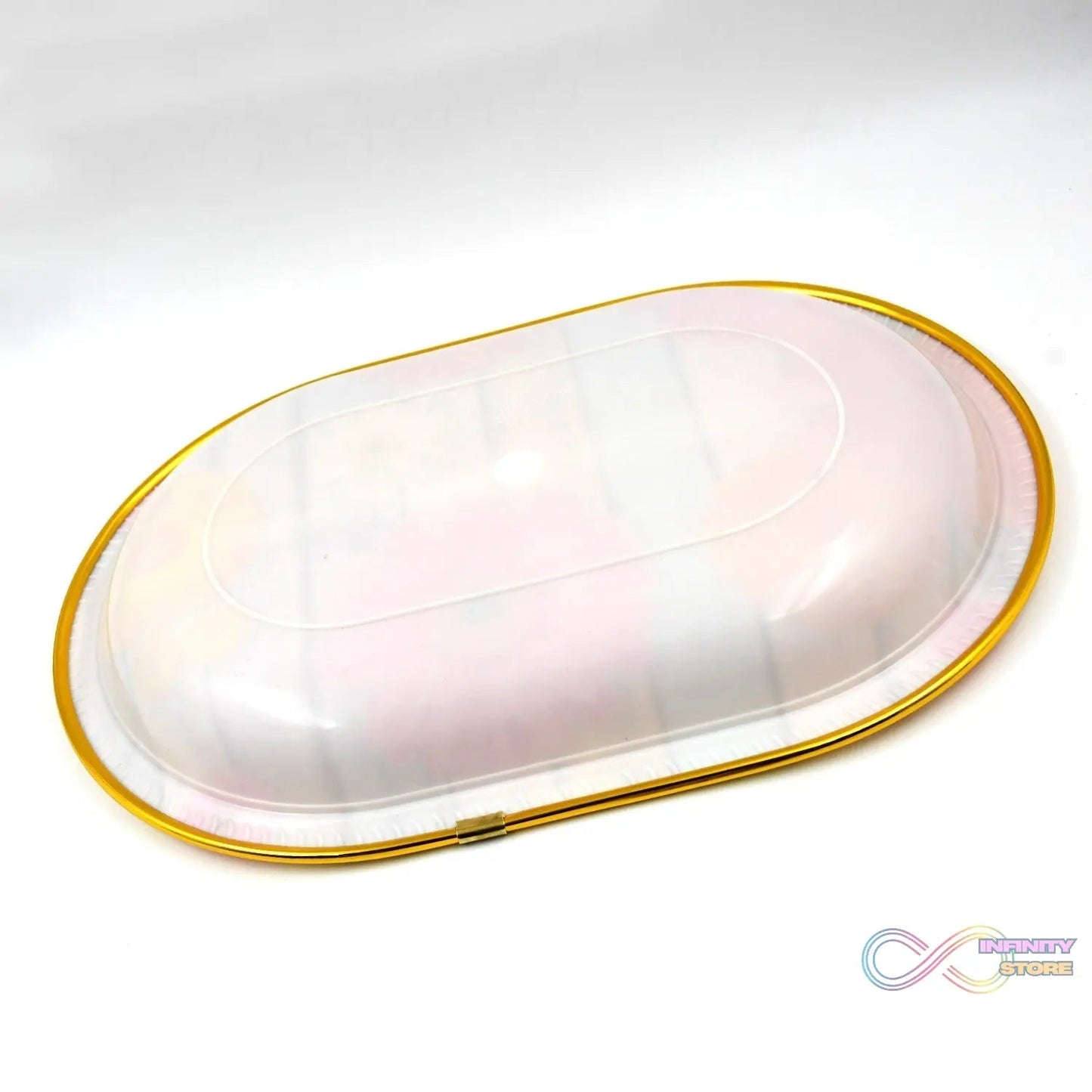 Medium Plastic Flower Printed Design Serving Tray (1 Pc / 31 x 21 CM / Mix Color) - infinityexculsivestore.com