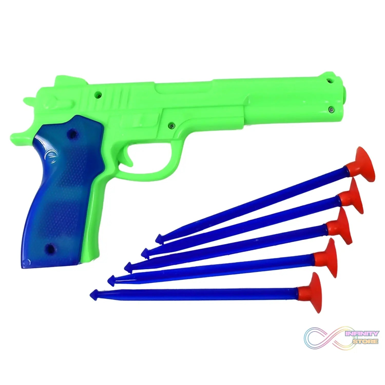 Medium Size Plastic 1 Gun with 5 Soft Suction Dart Bullets (1 Set) - infinityexculsivestore.com