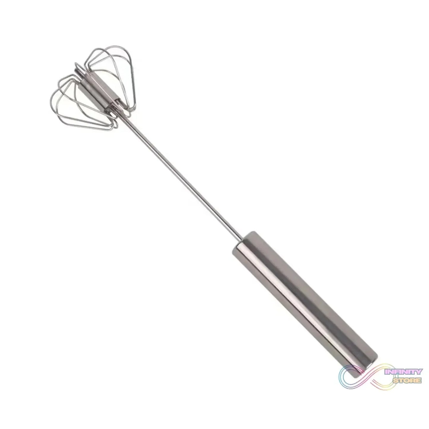 Medium Stainless Steel Egg Whisk, Hand Push Rotary Whisk Blender (1 Pc / 30 Cm) - infinityexculsivestore.com
