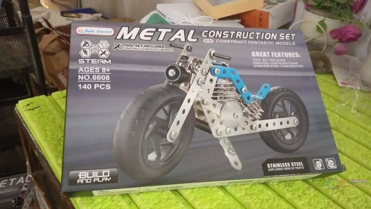 Metal Bike Creative Mechanical Construction Engineering Kit 140 Part of Bike Tool / 1 Set 】 - infinityexculsivestore.com