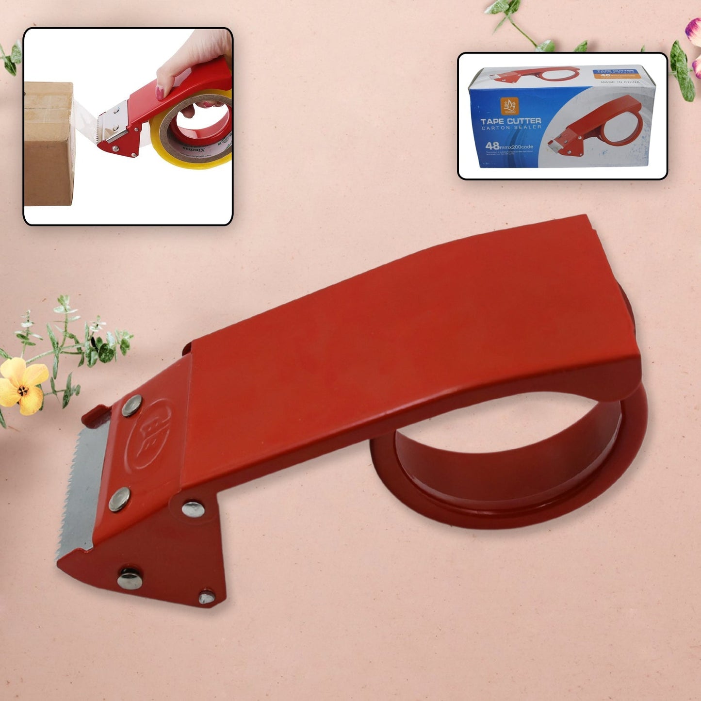 Metal Packing Tape Dispenser Cutter for Home Office use, Tape Dispenser for Stationary, Tape Cutter Packaging Tape - infinityexculsivestore.com