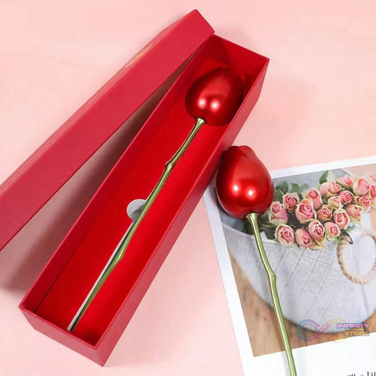 Metal Red Rose Couple Jewelry Box - Fancy Jewelry Box (1 Pc) - infinityexculsivestore.com