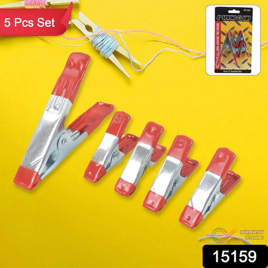 Metal Spring Clamps, Heavy Duty Spring Metal Clips Clamp (5 Pcs Set) - infinityexculsivestore.com