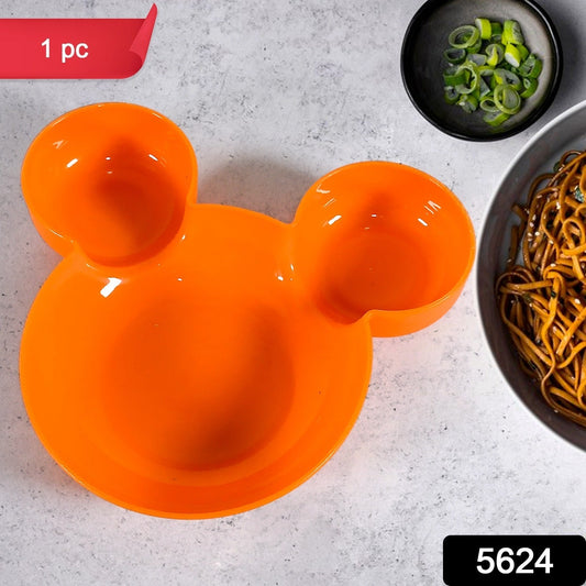 Mickey Mouse Shape Plates for Kids, BPA Free, & Unbreakable Children’s Food Plate, Kids Bowl, Fruit Plate, Baby Cartoon Bowl Plate, Tableware (1 Pc) - infinityexculsivestore.com