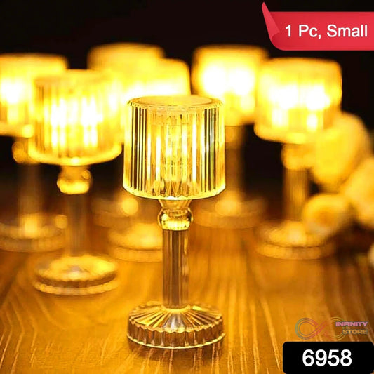 Mini Acrylic LED Desk Lamps Table Lamp Portable Crystal (1 Pc / Small) - infinityexculsivestore.com