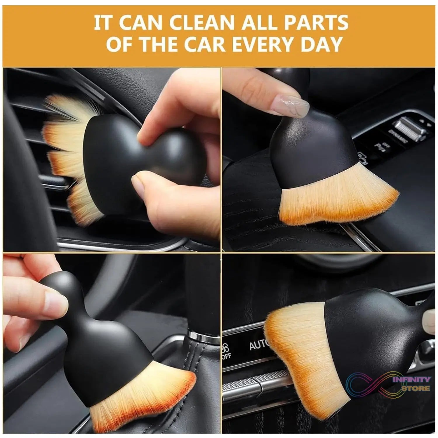 Mini Car Interior Cleaning Soft Brush - Car Cleaning Brushes Duster (1 Pc) - infinityexculsivestore.com