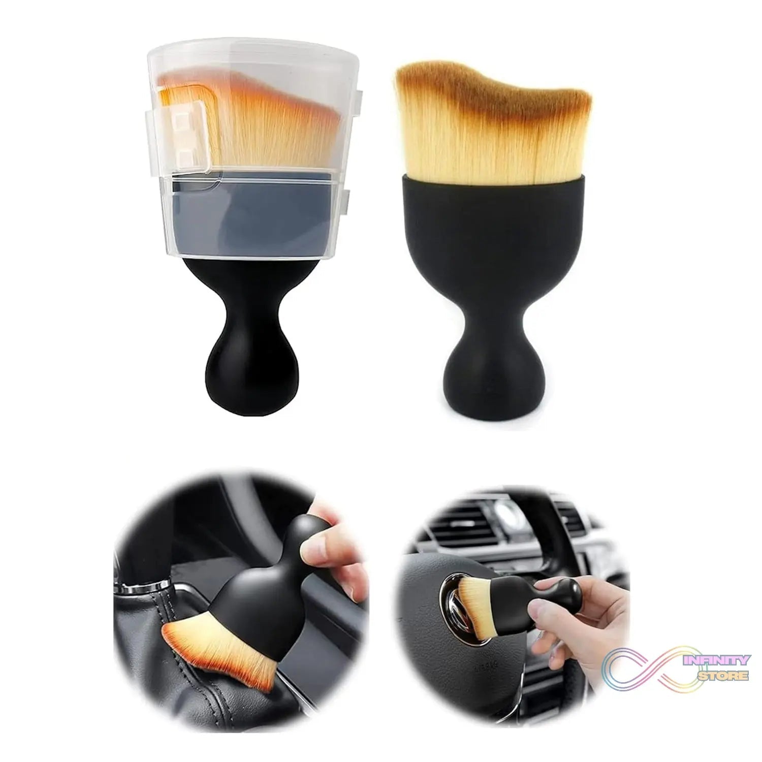 Mini Car Interior Cleaning Soft Brush - Car Cleaning Brushes Duster (1 Pc) - infinityexculsivestore.com