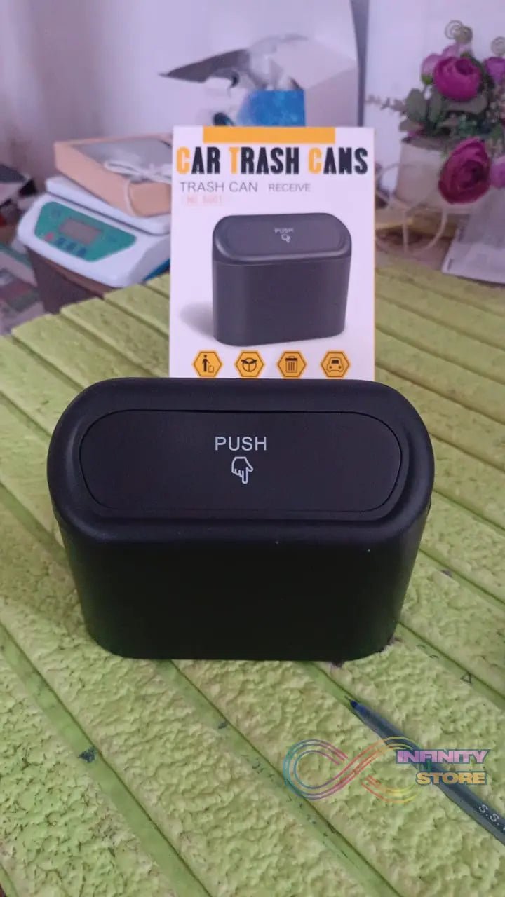 Mini Car Trash Can with Lid, Waterproof Car Trash Bin Storage Box (1 Pc) - infinityexculsivestore.com