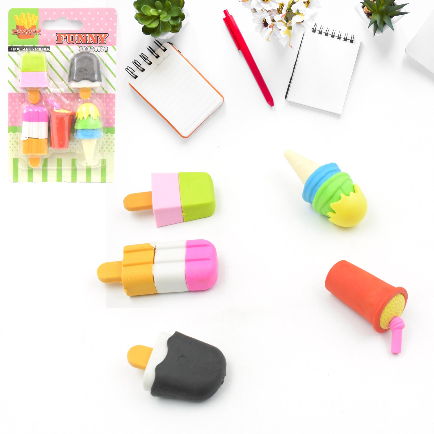 Mini Eraser Set for Kids (5 Pieces) - Fun Designs, Party Favors, School Prizes - infinityexculsivestore.com