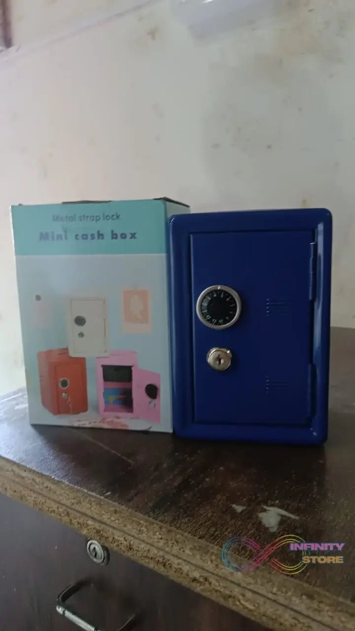 Mini Metal Cash Box, Safe Creative Piggy Bank with 2 Key (1 Pc) - infinityexculsivestore.com