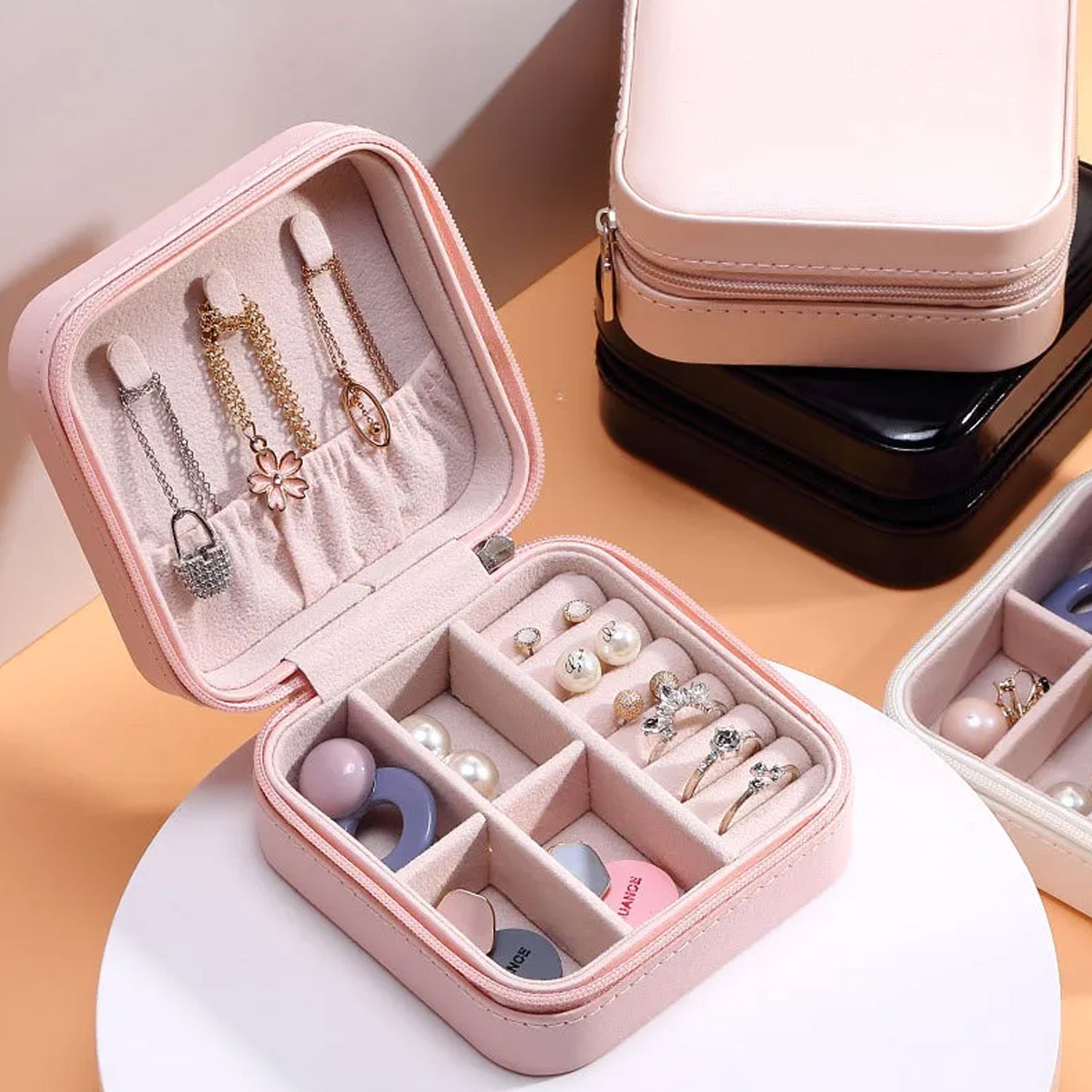 Mini PU Leather jewellery Box for Travel & Storage - infinityexculsivestore.com