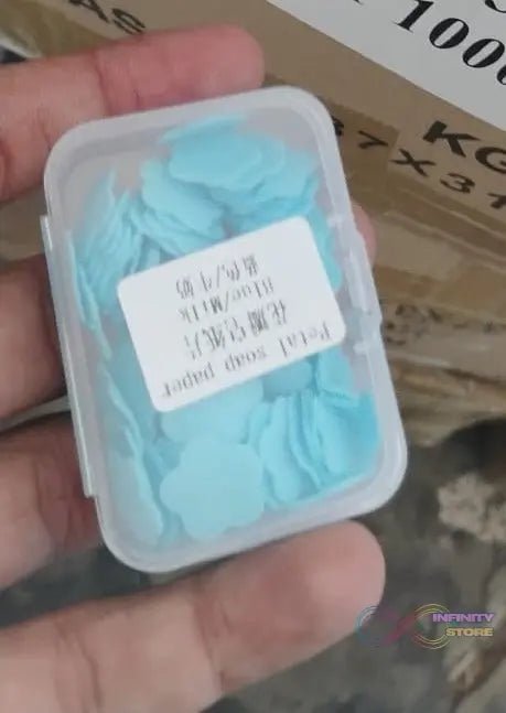 Mini Portable Travel Soap Paper Sheets Flower Shape (100 Pcs Set Approx / Mix Color) - infinityexculsivestore.com