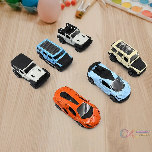 Mini Pull Back Car Widely Used By Kids (1 Pc / Mix Color / Design) - infinityexculsivestore.com