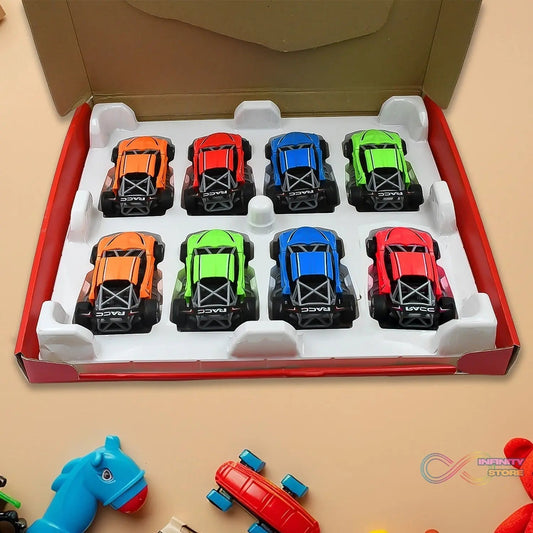 Mini Pull Back Racing Car Widely Used By Kids & Children (8 Pcs Set / Mix Color) - infinityexculsivestore.com