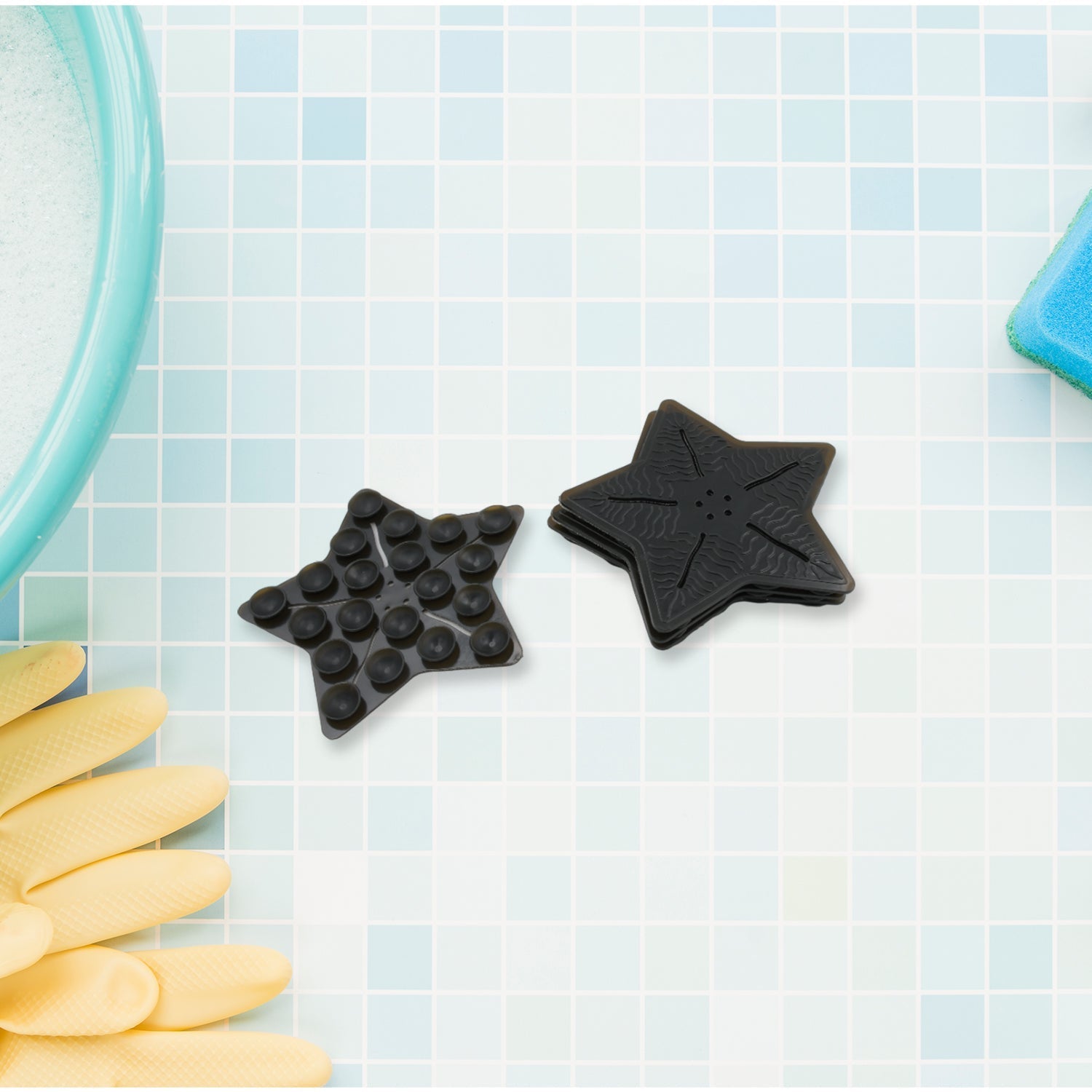 Mini Pvc Anti - Slip Bat Mat Non Slip Baby Bath Mats, Mini Child Safety Anti Slip Shower Mats Star Shaped for Kids (4 pc Set) - infinityexculsivestore.com