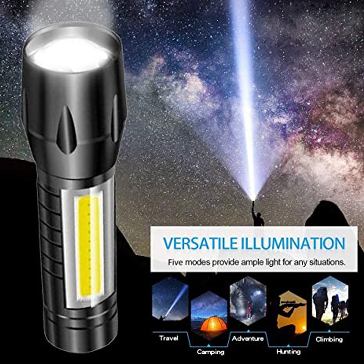 Mini Search Rechargeable LED Long Range Flashlight Emergency Light Torch - infinityexculsivestore.com