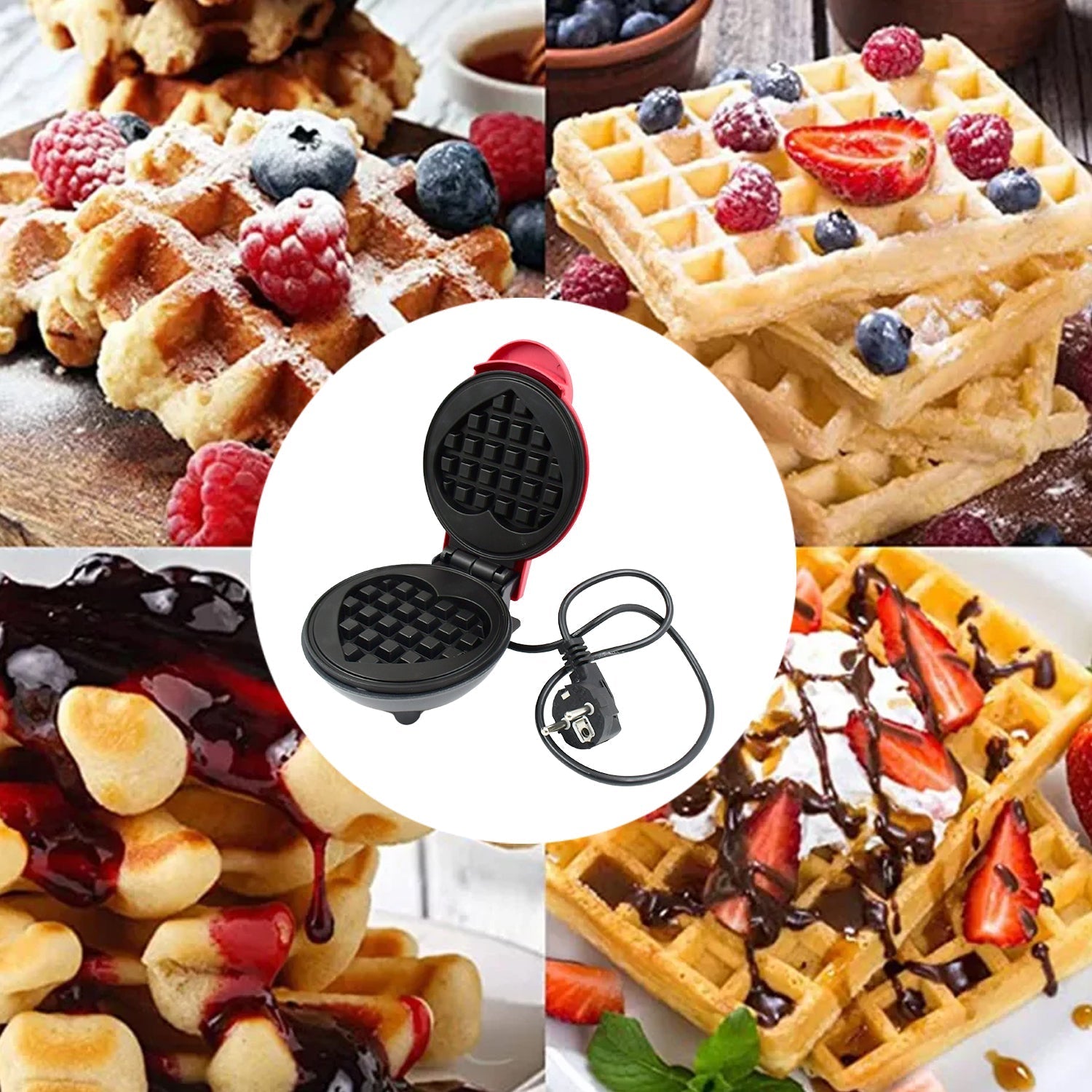 Mini Waffle Maker Machine Waffle Iron Home Appliances Kitchen Gift Easy To Clean, On - Stick Surfaces, Perfect Breakfast, Dessert, Sandwich, Cakes, Other Snacks Machine - infinityexculsivestore.com